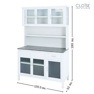 CLOSE ชุดครัวสำเร็จรูป ท๊อปหินแกรนิต รุ่น Glory-NT127  ขนาด 120.5 x 53 x 190 ซม. สีขาว