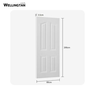 WELLINGTAN ประตูภายนอก UPVC บานทึบ 4ฟัก รุ่น UPVC-WE004 ขนาด 80x200ซม. สีขาว (ไม่เจาะลูกบิด)