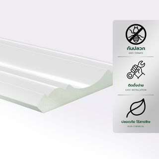 GREAT WOOD ไม้บัวบน PVC  FCR-1004A (WH05) 100x13x2700มม. สีขาว