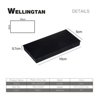 WELLINGTAN ฝาปิดกล่องอะลูมิเนียมTALU10050 10x5x0.7ซม. สีดำ