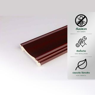 GREAT WOOD ไม้บัวบน PVC  FCR-0693B (MI01) 68.5X10.57x2700มม. สีวอลนัท