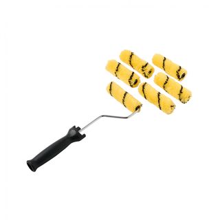 PRO Renovator ชุดลูกกลิ้งพร้อมอะไหล่ 4นิ้ว Mini (ขนยาว12มม.) รุ่น GBH-MSPR-9 สีเหลือง-ดำ 6ชิ้น/แพ็ค 