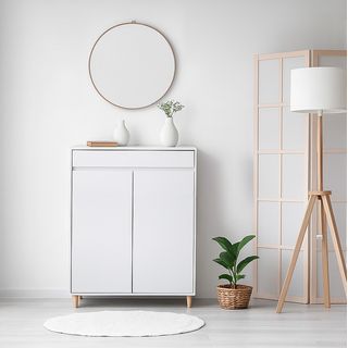 DELICATO ตู้รองเท้า รุ่นออสโล ขนาด 80x39.4x105 ซม. สีขาว