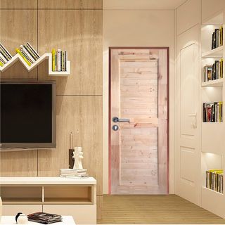 WINDOORS ประตูไม้สนNz ลวดลาย EXPO 79 ขนาด 90x200 ซม.