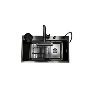 KOCH KITCHEN  อ่างล้างจานฝังบน 1 หลุมไม่มีที่พัก 304SS 80X45X22 ซม. GENTLE สีดำ