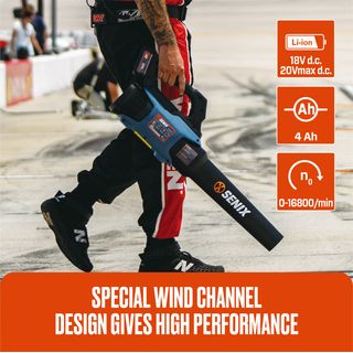 SENIX เครื่องเป่าใบไม้ไร้สาย 20V(Max) (พร้อมแบตเตอรี่ 4.0Ah 1 ก้อน) รุ่น BLAX2-M-EU สีน้ำเงิน - ดำ