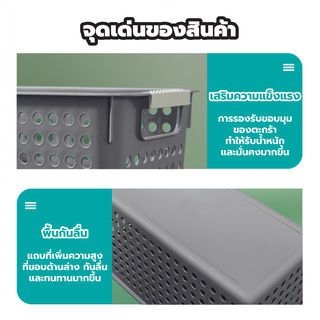 GOME ตะกร้าอเนกประสงค์ทรงเหลี่ยม รุ่น Circle TG54420G ขนาด 25.5x35.5x21.5 ซม.(16L) สีเทา