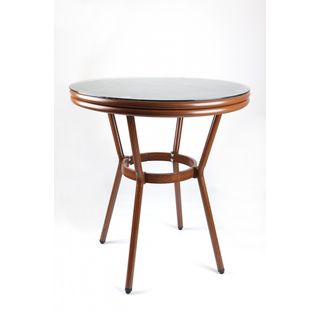 โต๊ะสนามหน้ากระจก Brunon 70x74ซม. สีเทาเข้ม