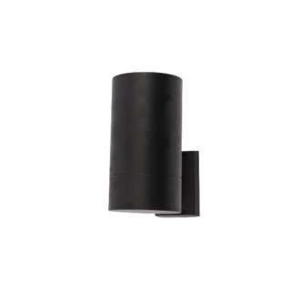 EILON โคมไฟติดผนังโมเดิร์น ทรงกระบอกกลม E27 ขนาด 10.8x20cm IP54 รุ่น MVW002-S(B) สีดำ