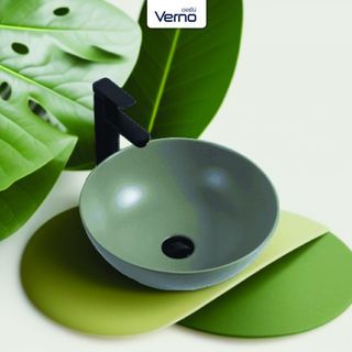 Verno อ่างล้างหน้าวางบนเคาน์เตอร์ก๊อกนอกอ่าง **ไม่รวมก๊อกน้ำ** รุ่น เมแกน  VN-601C-LG สีเทาแมท