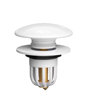 Verno สะดืออ่างล้างหน้าแบบกดหัวเซรามิค ถอดสวมได้ รุ่น ZJ1 ขนาด 6.5x6.5x6.5 ซม. สีขาว