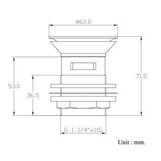 Hang สะดืออ่างล้างหน้าแบบกด Pop-UP มีรูน้ำล้น รุ่น 902BW-34