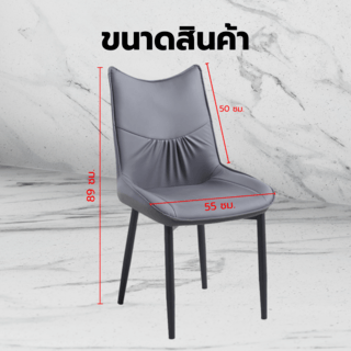 (1/2)PULITO  เก้าอี้รับประทานอาหาร รุ่่น DESTA-GY ขนาด 55x50x89 ซม. สีเทาเข้ม