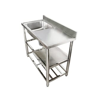 CLOSE อ่างล้างจานพร้อมขาตั้ง 1 หลุมมีที่พัก SUS304 MONSTER-100