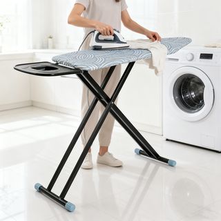 SAKU โต๊ะรีดผ้าแบบยืนรีด 7 ระดับ JUMBO รุ่น PRY1748HTZ1-30x20-35 ขนาด 43x122x97ซม. สีฟ้า 