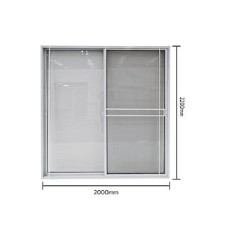 WELLINGTAN (vista) ประตูอะลูมิเนียม บานเลื่อน SS P-TLM2022 200x220ซม. สีขาว พร้อมมุ้ง