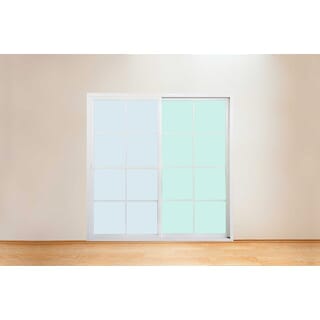 WELLINGTAN ประตูอะลูมิเนียมลายกริด บานเลื่อน SS G-WGD2050 200x205ซม. สีขาว พร้อมมุ้ง