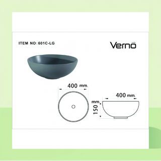 Verno อ่างล้างหน้าวางบนเคาน์เตอร์ก๊อกนอกอ่าง **ไม่รวมก๊อกน้ำ** รุ่น เมแกน  VN-601C-LG สีเทาแมท