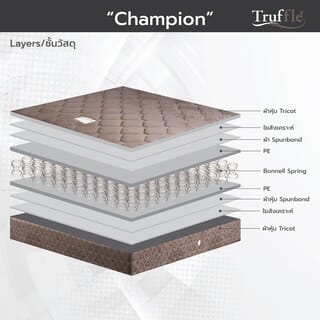 TRUFFLE ที่นอนสปริง รุ่นChampion 6ฟุต หนา9 รับประกัน 1ปี