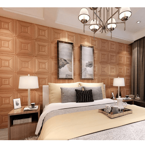 TAPIO วอลเปเปอร์ติดผนัง รุ่น Square EXM016-BN ขนาด 60x60ซม. สีน้ำตาล