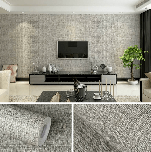 TAPIO วอลเปเปอร์แบบมีกาว 45x1000ซม. ลายพรม BYD011 สีเทา