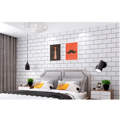 TAPIO วอลเปเปอร์แบบมีกาว 45x1000ซม. ลาย Brick BYD020 สีขาว
