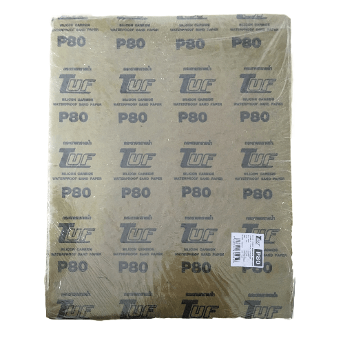 TUF กระดาษทรายน้ำ ขนาด 230X280 มม. เบอร์ 80 รุ่น CS22P80 สีดำ