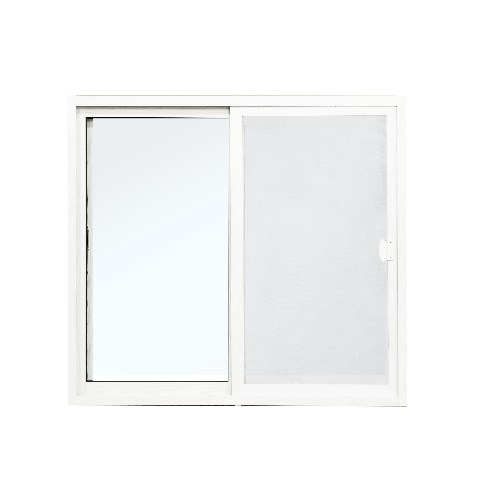 បង្អួចរុញអាលុយមីញ៉ូម SS LC1211-WG 120cm.x110cm. ពណ៌សឆ្នូតឈើ ជាមួយសំណាញ់ WELLINGTAN