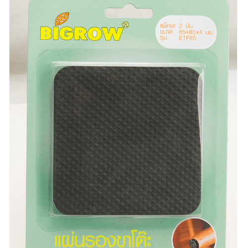 ยางรองขาโต๊ะกันพื้น ทรงสี่เหลี่ยม ขนาด:85*85*4มม รุ่นE1F85 สีดำ 