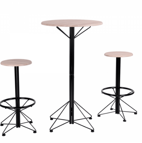 ชุดโต๊ะบาร์สตูล LIFE  ประกอบด้วยโต๊ะ 1 ตัวเก้าอี้ 2 ตัว สีขาว