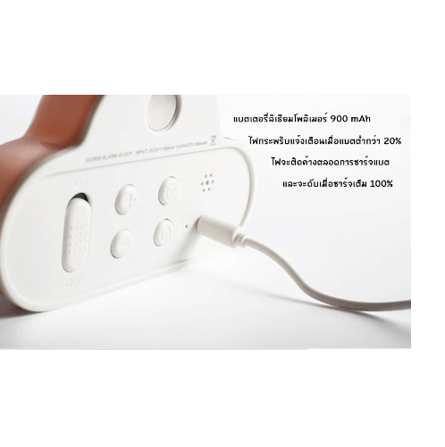 นาฬิกาปลุกก้อนเมฆ สีขาว รุ่น JX01 WHITE INOVA 