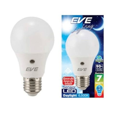 EVE หลอดไฟเซ็นเซอร์แสงแดด LED E27 A60 7W  แสงเดย์ไลท์