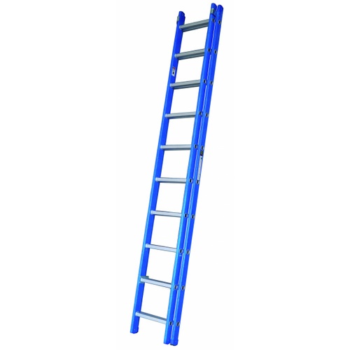 HUMMERบันไดไฟเบอร์กลาสปรับพาด 2 ตอน8ขั้น รุ่นLZF2408 สีน้ำเงิน