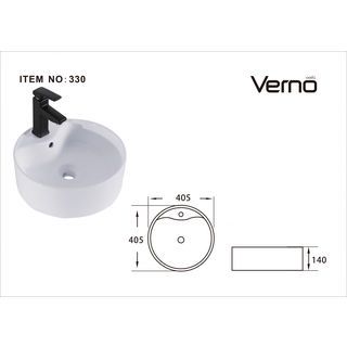 Verno อ่างล้างหน้าวางบนเคาน์เตอร์ก๊อกบนอ่าง **ไม่รวมก๊อก** ขนาด 40x40x14 ซม. รุ่น อันนา VN-330