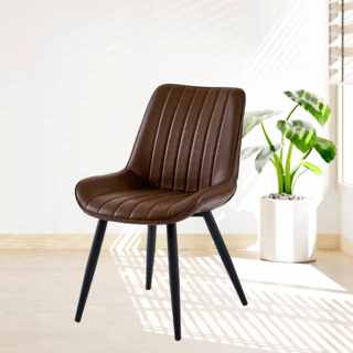 (1/2)PULITO เก้าอี้รับประทานอาหาร รุ่น CHUCK-01 ขนาด 55.5x62x82 ซม. สีน้ำตาล