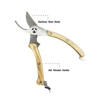 Tree’O กรรไกรตัดกิ่งสแตนเลสด้ามไม้ รุ่นGP2072ขนาด8นิ้ว สีไม้