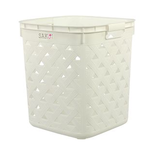 SAKU ตะกร้าลายหนัง รุ่น FT-502/A ขนาด 37.50x41x44 ซม. สีขาว