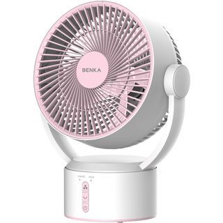 BENKA พัดลมตั้งโต๊ะชาร์จไฟแบบพกพา ขนาด 9 นิ้ว รุ่น KN-L2829 สีชมพู