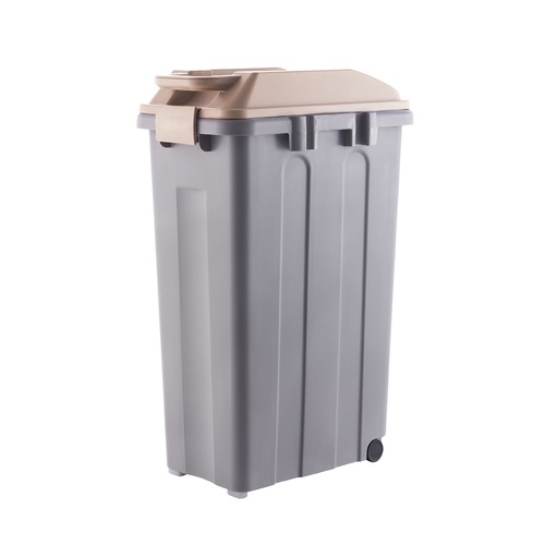ICLEAN ถังขยะฝาปิดทรงเหลี่ยม 45 ลิตร รุ่น XHL-4248 ขนาด 24×31×61 ซม. สีเทา