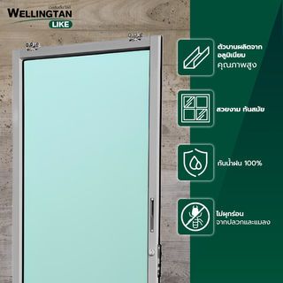 WELINGTAN (LIKE) ประตูอะลูมิเนียม รางแขวน S-S W-AL/009 100x205ซม. สีขาว