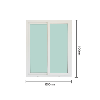 WELLINGTAN (VERTA) หน้าต่างไวนิลบานเลื่อน SS GW001 ขนาด 120x150ซม. สีขาว พร้อมมุ้ง