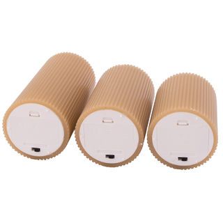 COZY เทียน LED 3ชิ้น/กล่อง รุ่น NIRO ขนาด 7.5x7.5x10ซม. / 7.5x7.5x12.5ซม./ 7.5x7.5x15ซม. สีน้ำตาล