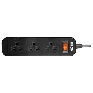 EILON รางปลั๊กไฟ รุ่น MSC33THNB-GHE 3 ช่อง 1 สวิตซ์ 10A 2200W 3เมตร สีดำ