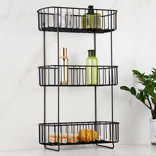 Iris ตะแกรงชั้นวางของอเนกประสงค์ 3 ชั้น รุ่น แมมบา PQS-TQ-219 ขนาด 34x17x57 ซม. สีดำ