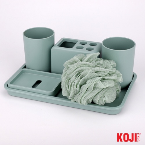 KOJI DIY ชุดของใช้ในห้องน้ำ รุ่น 2JLS043-GN ขนาด 17.2x27.8x2 cm. สีเขียว