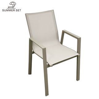 SUMMER SET เก้าอี้สนามอลูมิเนียม รุ่น PAVIA-G ขนาด 56x56x88 ซม. สีเทา