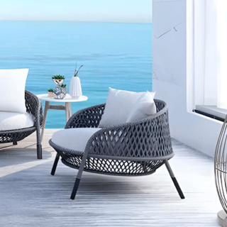 SUMMER SETเก้าอี้ outdoor อลูมิเนียม Jomthong  ขนาด 93x92x65 ซม. สีเทาอ่อน