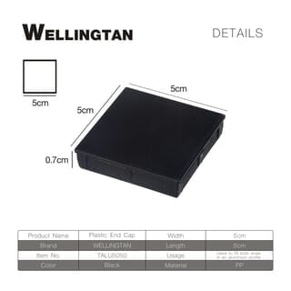 WELLINGTAN ฝาปิดกล่องอะลูมิเนียมTALU5050 5x5x0.7ซม. สีดำ