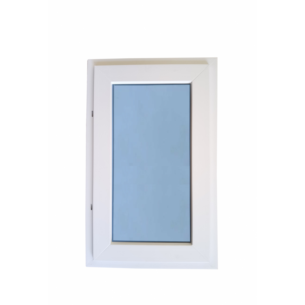 WELLINGTAN หน้าต่างไวนิล บานเปิด (กระจกสีฟ้าสะท้อนแสง) RBW007 60x110ซม. สีขาว พร้อมมุ้ง