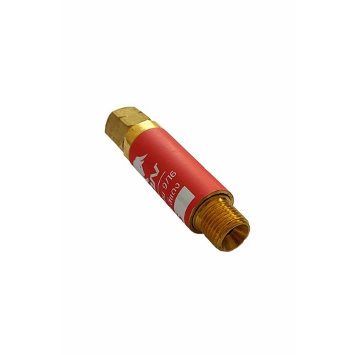 BISON ข้อต่อกันไฟย้อน 9/16 ด้านเกจ์แก๊ส สีแดง  (Gas)  